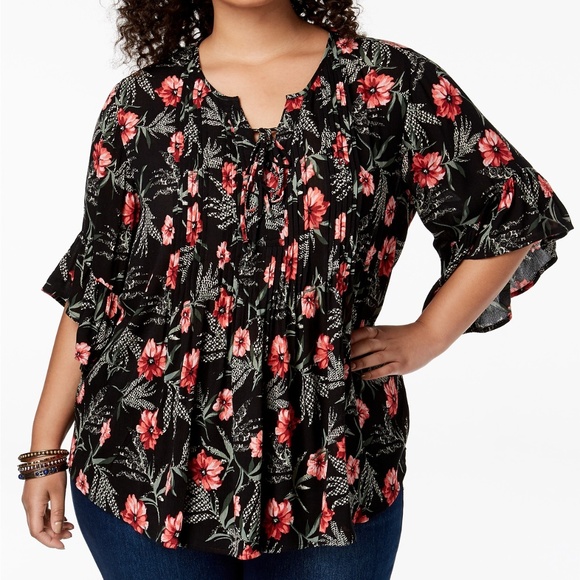 Style & Co. Tops - NWT Style & Co Plus Size Printed Pintucked Tunic